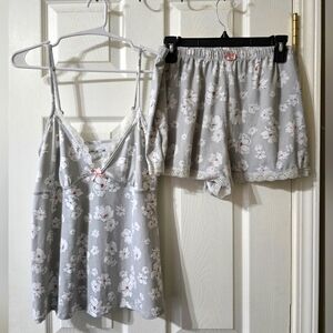 Marilyn Monroe Cutesy Floral Summer Sleep Set, Babydoll Cami & Lace Trim Shorts.